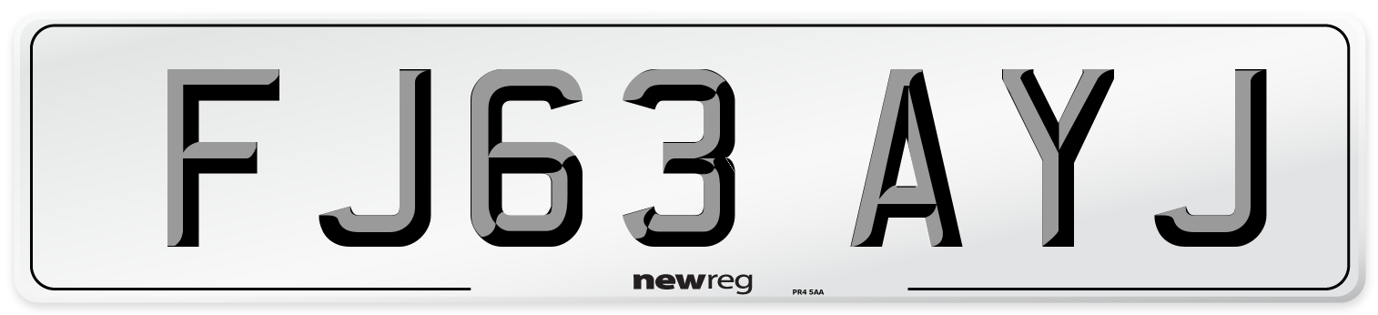 FJ63 AYJ Number Plate from New Reg